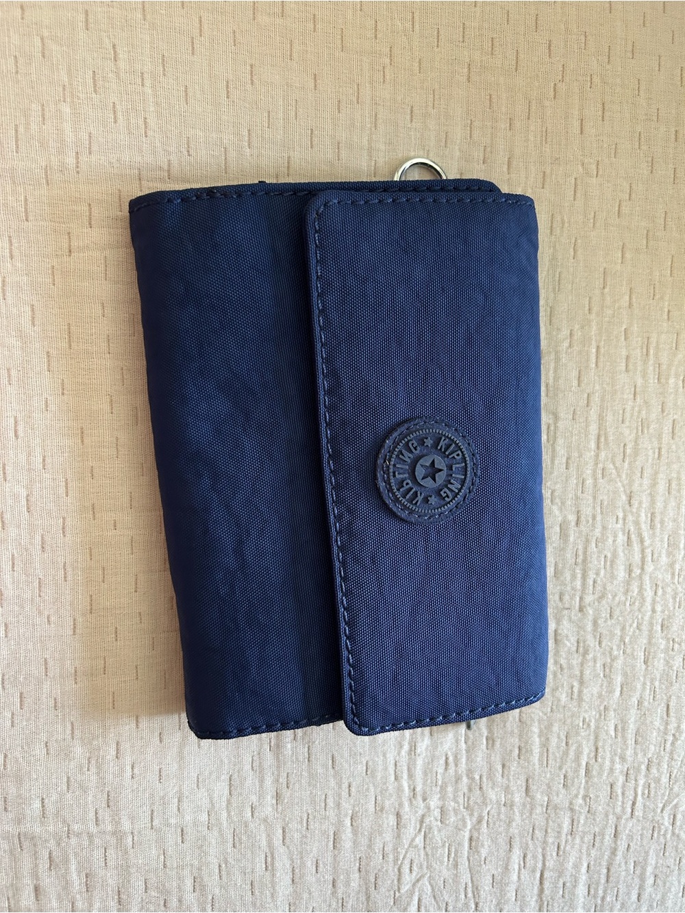 NWOT- Kipling Navy Blue Nylon Compact Wallet with Logo Patch